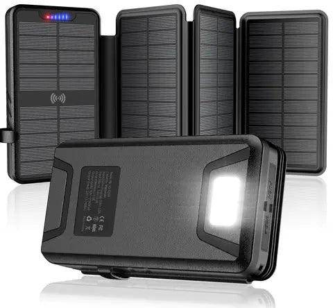 Wireless Solar-powered power bank 16000mAh Portable Folding Solar Panel 6W 12 hours Full Charge Mobile Charger 35800mAh For Camping - SmartPursue™