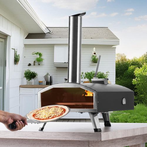 12″ Portable Outdoor Wood-Pellet Pizza Oven CJ US