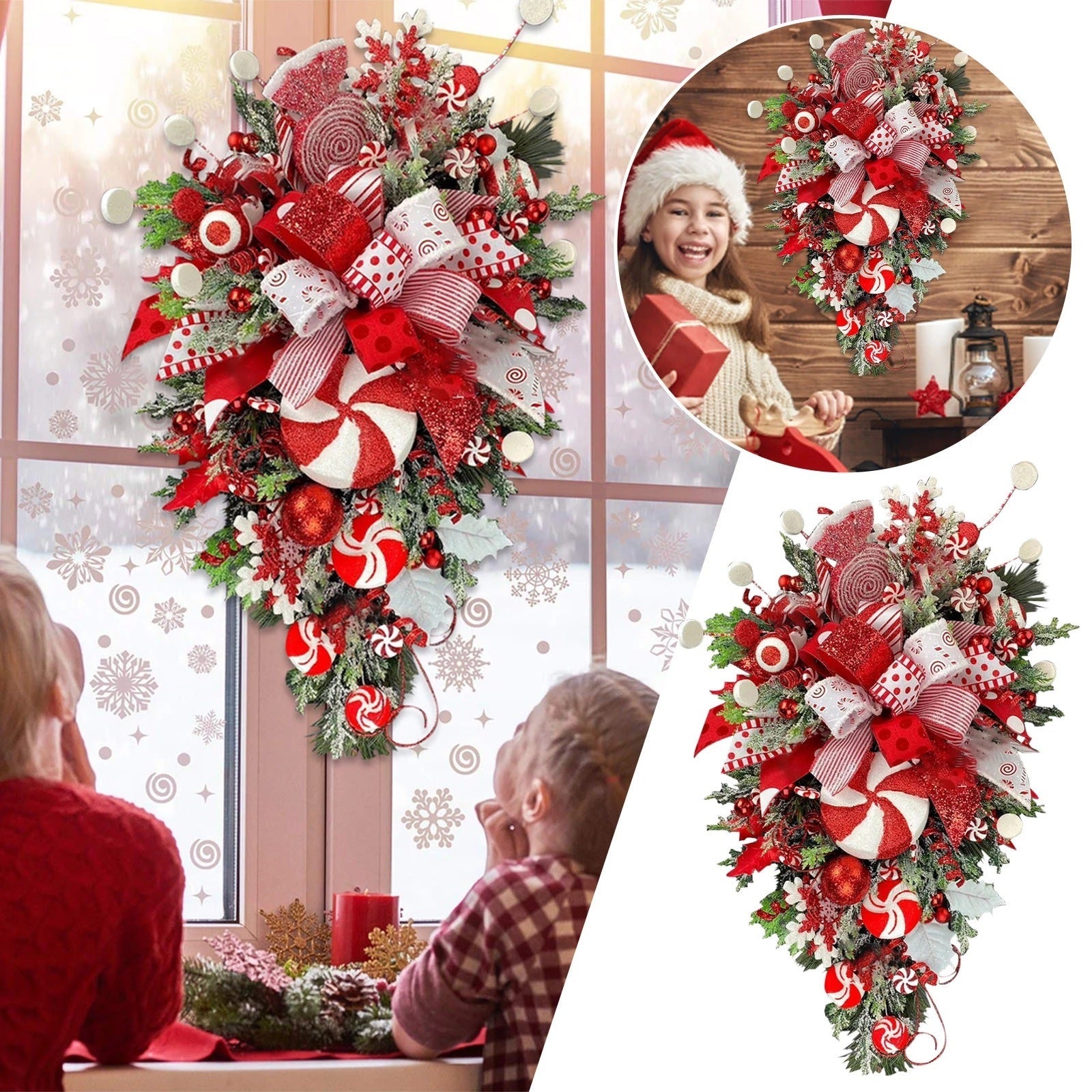 🎄 Christmas Upside-Down Tree – Unique Door & Wall Holiday Decoration CJ