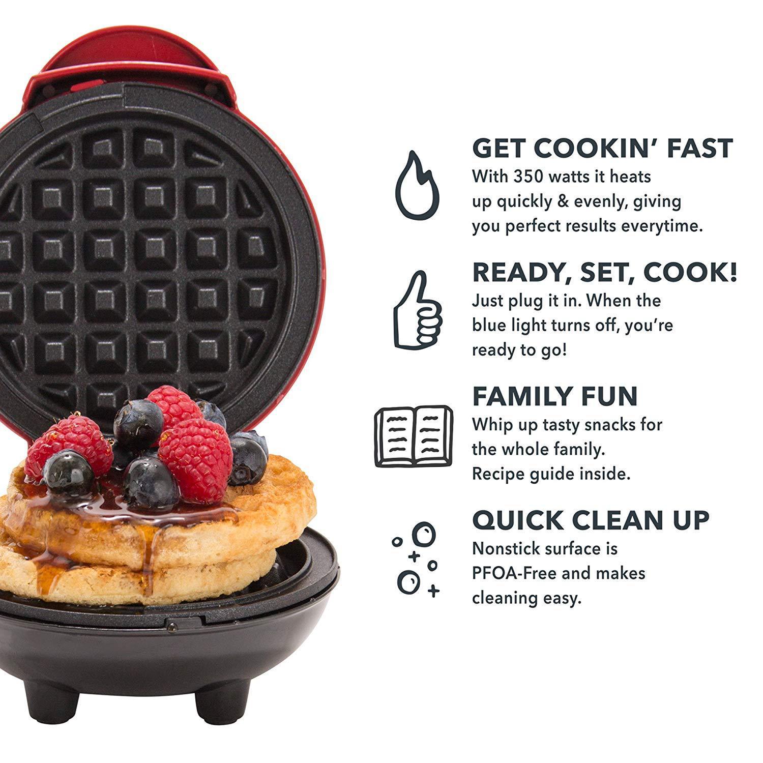 🧇 Mini Waffle Maker – 4” Nonstick Personal Waffle Machine - SmartPursue™
