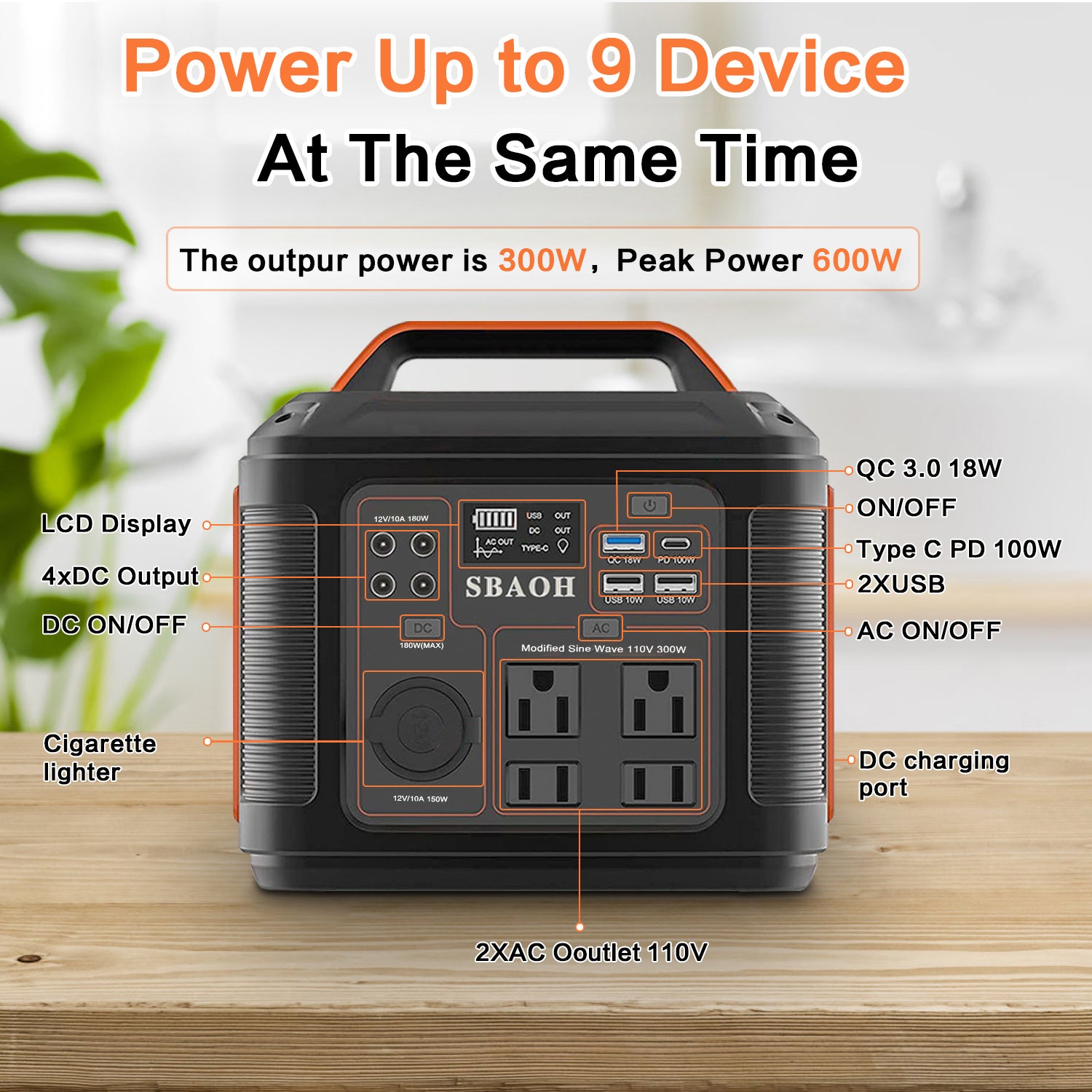 296Wh Portable Solar Power Station - SmartPursue™