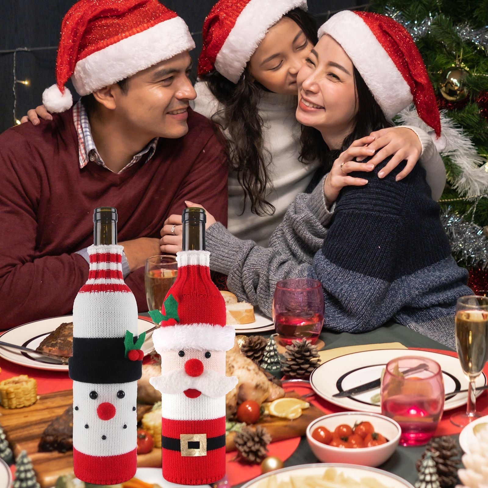 🎅 Christmas Bottle Covers – Festive Home Fashion Holiday Decorations CJ