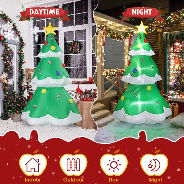 6.9 FT Lighted Christmas Inflatable Decoration - Inflatable Christmas Tree CJ US