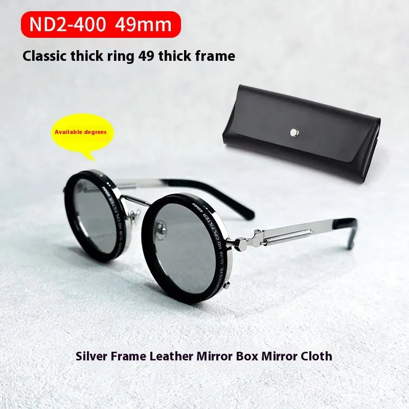 Adjustable Dimming Polarized Sunglasses – Retro Punk Round Style