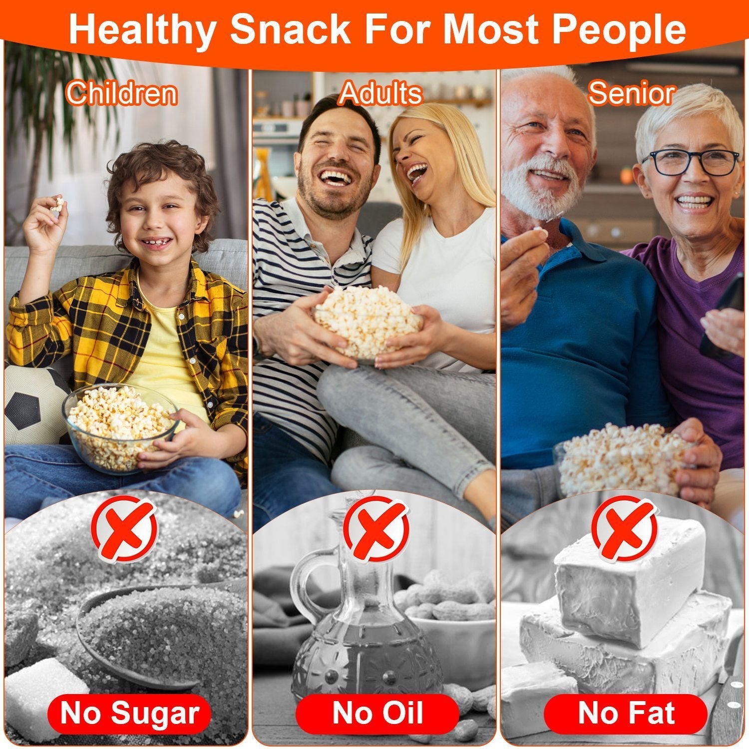 🍿 Electric Hot Air Popcorn Popper – 1200W Oil-Free Popcorn Maker CJ US