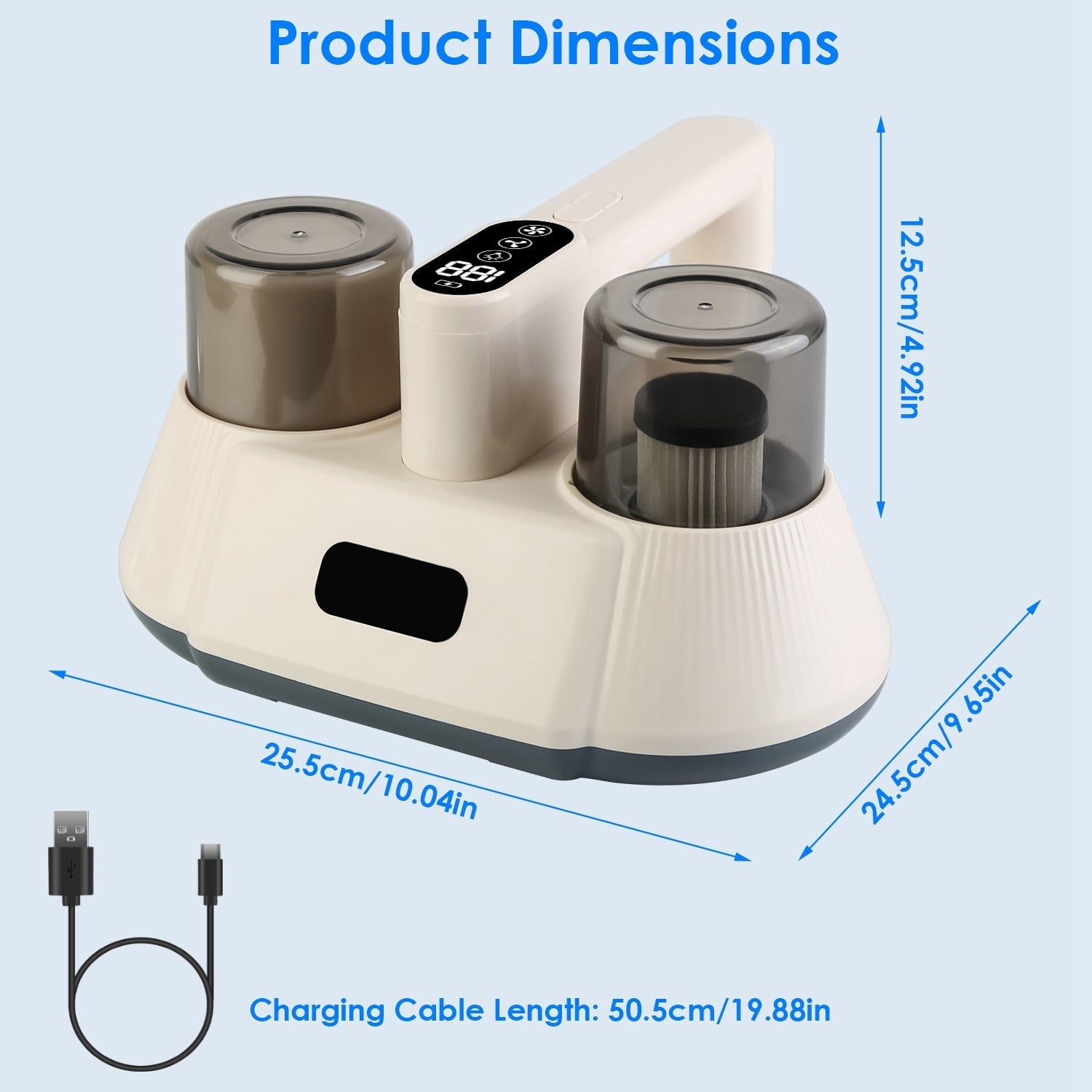 15000 Pa Bed Vacuum Cleaner – Double-Cup & UV-C Sanitizer Travel & Portable Gadgets