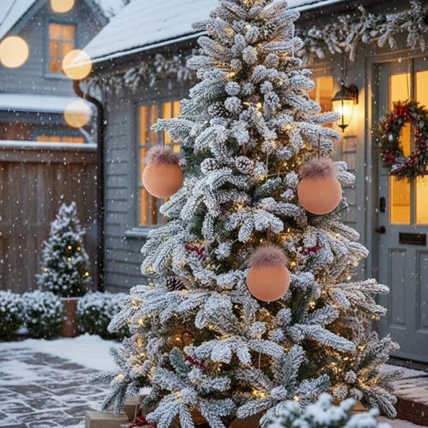 🎄 4PCS Christmas Ball Ornaments – Shiny Glass Hanging Tree Décor Set CJ US