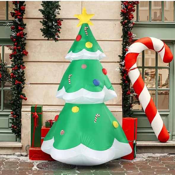 6.9 FT Lighted Christmas Inflatable Decoration - Inflatable Christmas Tree CJ US