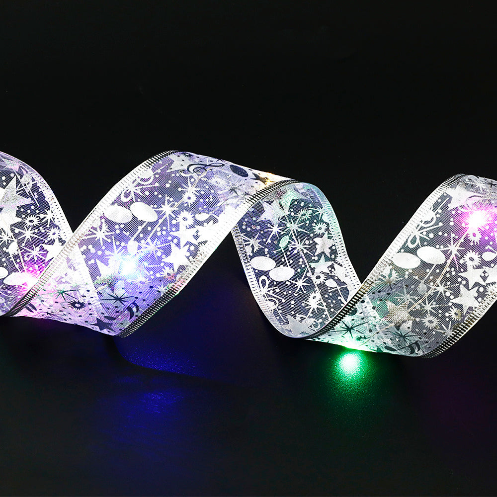 🎀 Fairy Lights Ribbon Bow – Christmas LED String Light Decoration CJ US