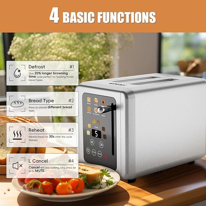 Smart 2-Slice Toaster with Digital Display - SmartPursue™