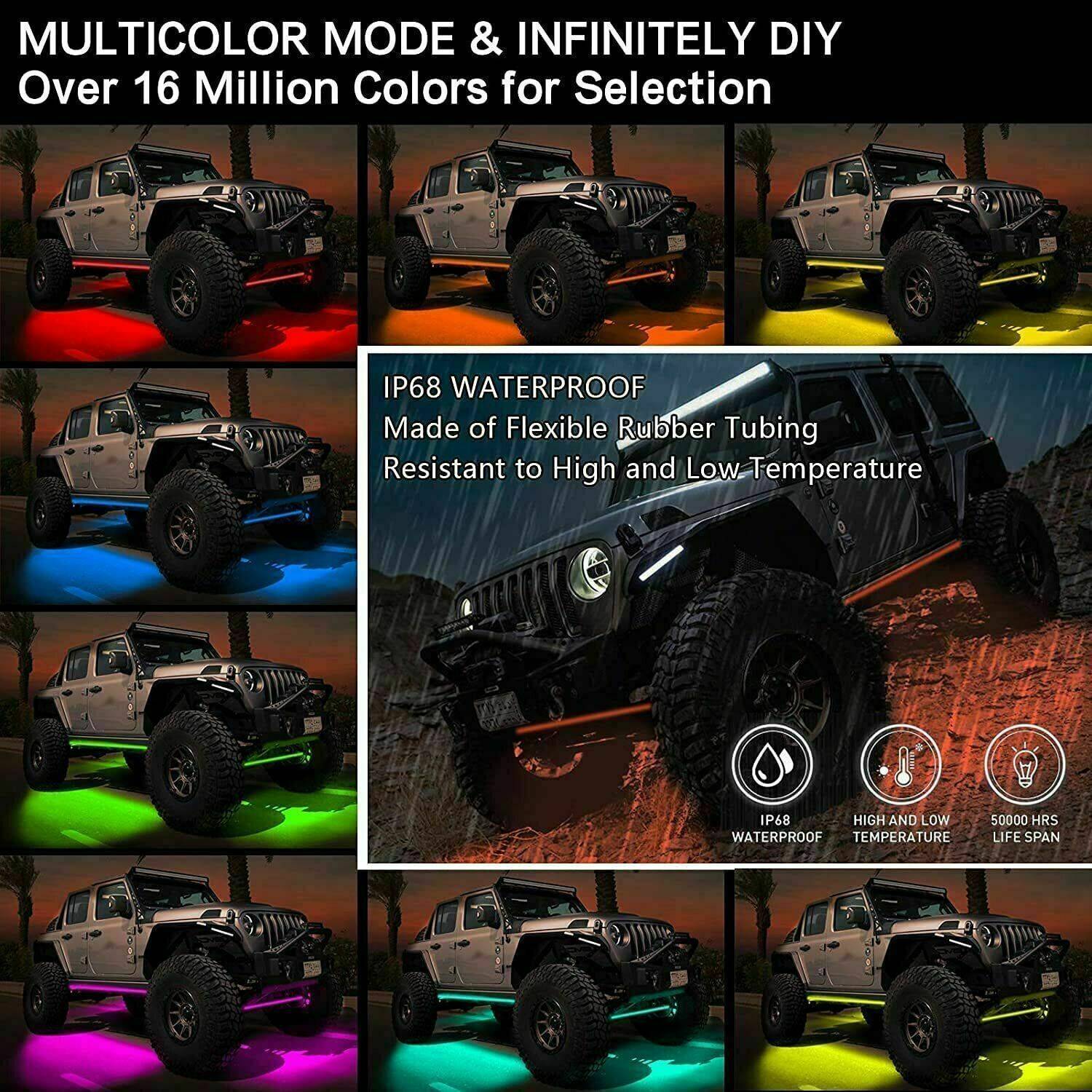 RGB Car Underglow Neon Strip Kit CJ US