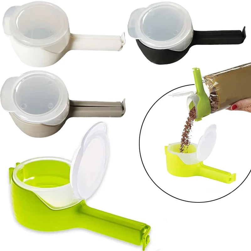 🥨 Food Storage Bag Sealing Clips with Pour Spouts Smart Kitchen & Home