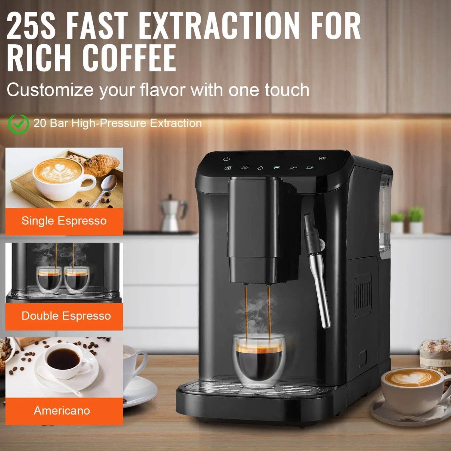 Automatic Espresso Machine with Grinder & Frother - SmartPursue™