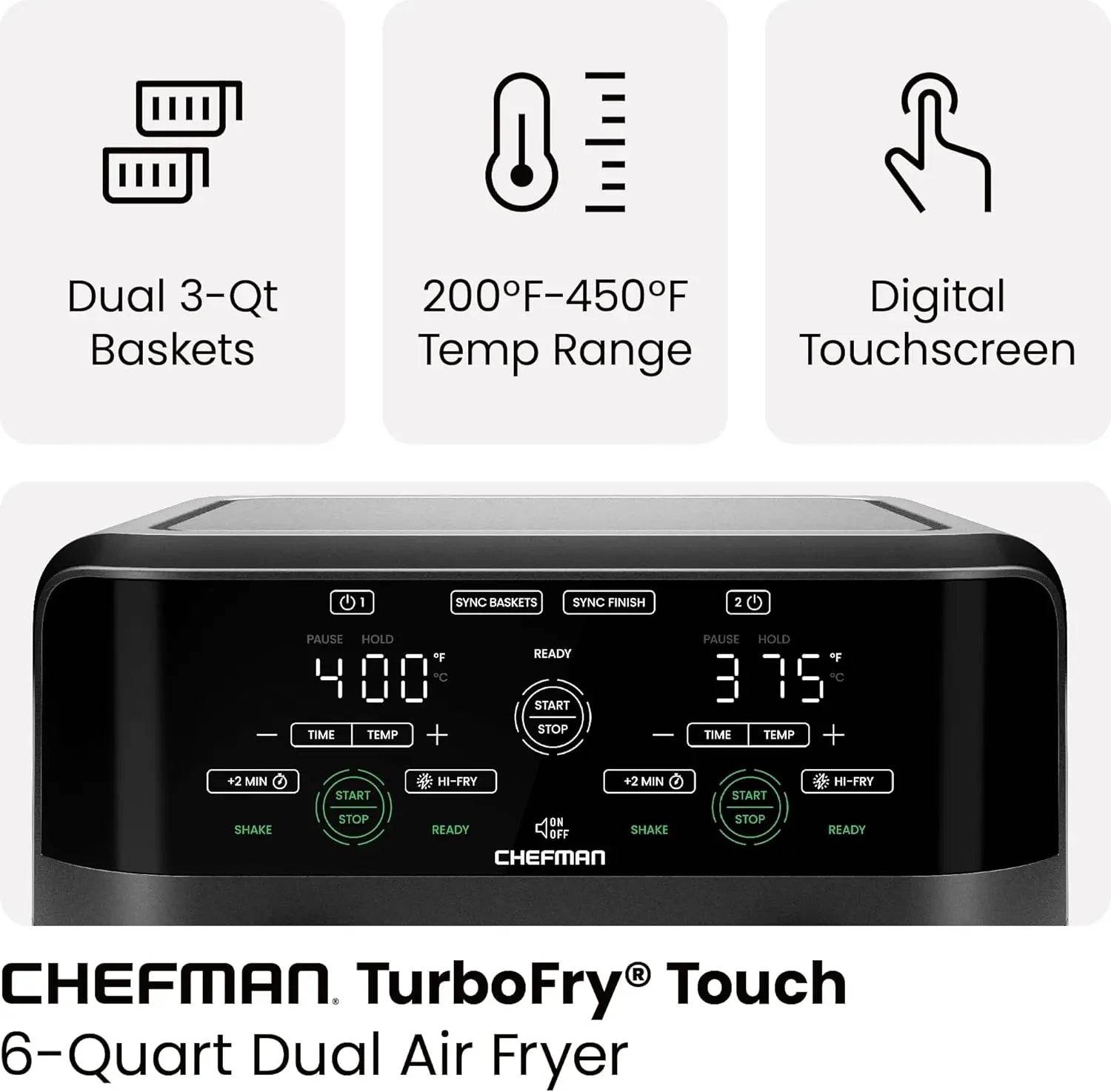 6-Quart Dual Basket Air Fryer - SmartPursue™