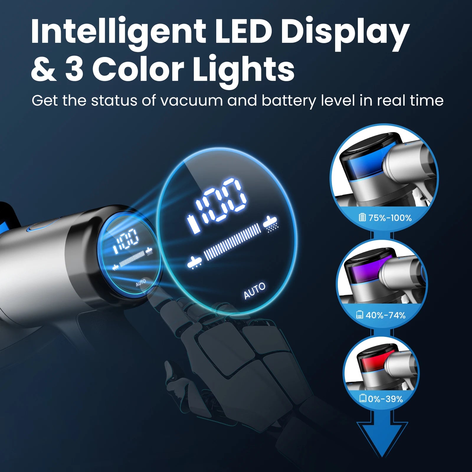 🧹 Powerful 45 kPa Cordless Stick Vacuum – Smart Cleaning for Every Surface - SmartPursue™