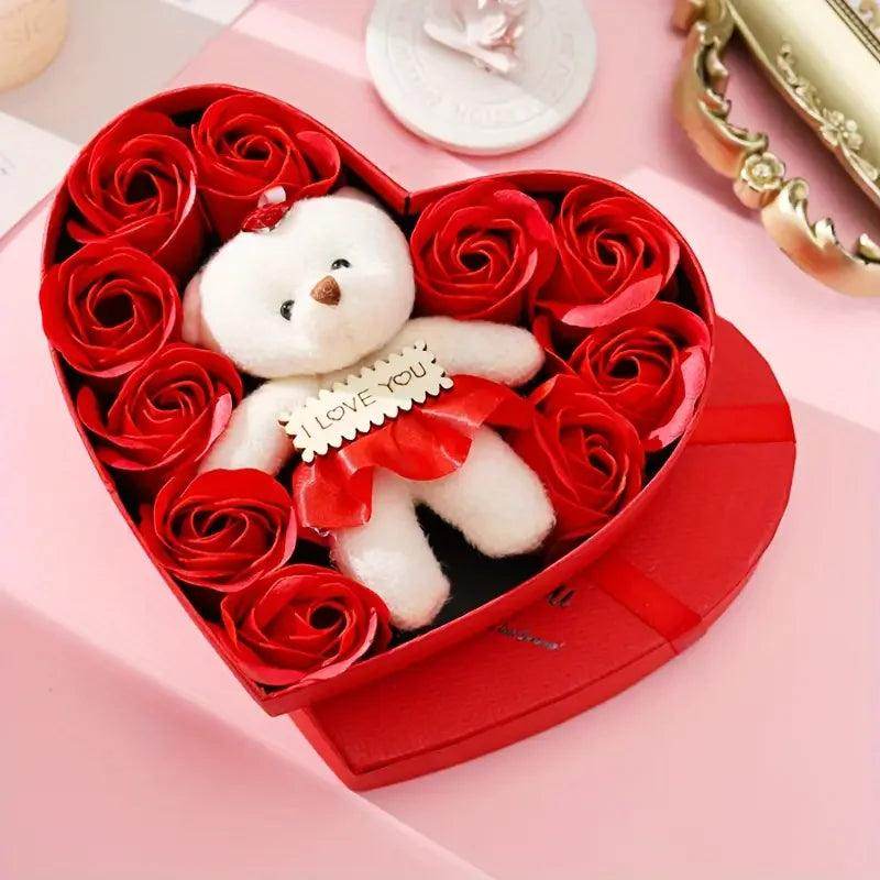 Heart-Shaped Rose Soap Flower Gift Box - SmartPursue™