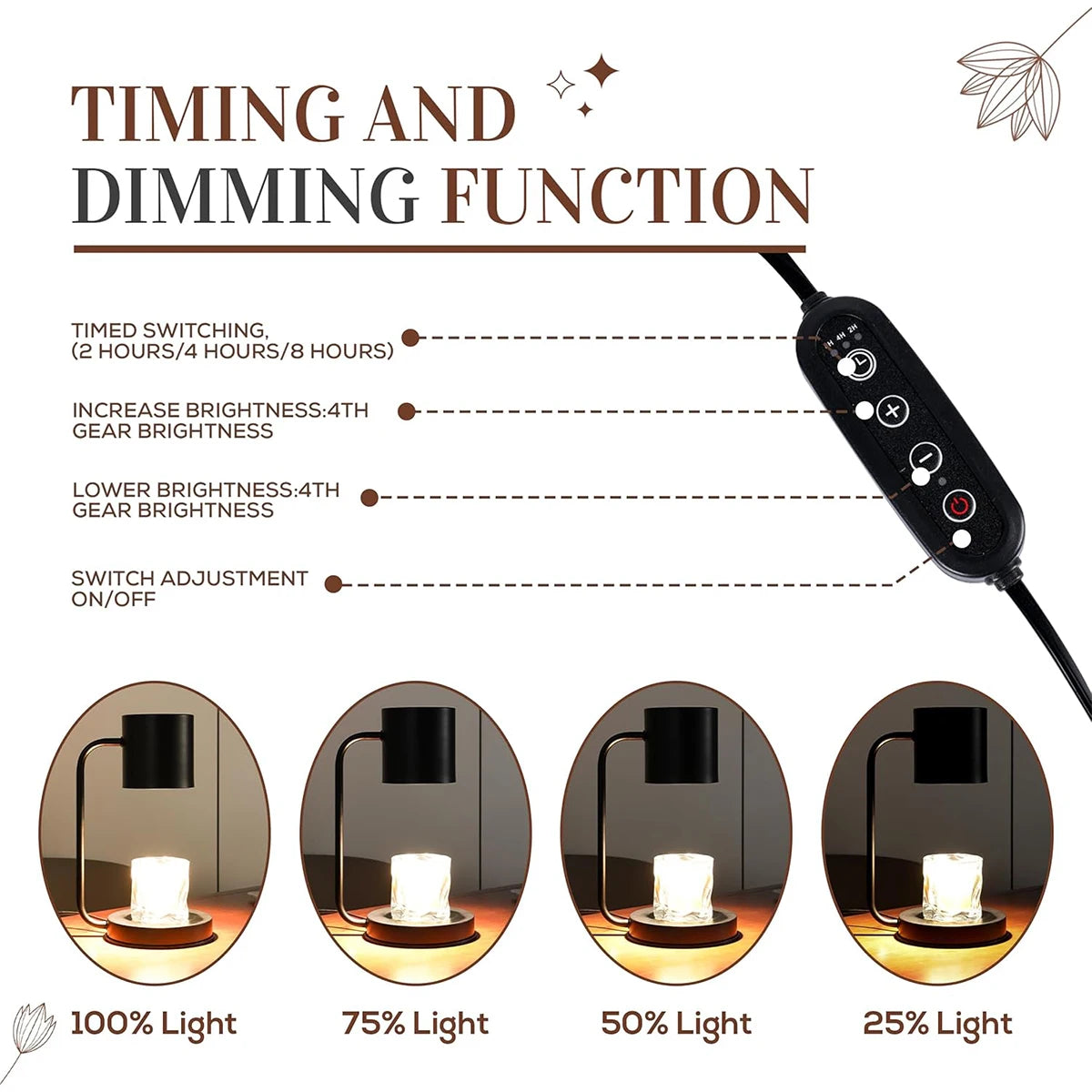 🕯 Candle Warmer Lamp – Touch Control Timer & Dimmer Wax Melt Lamp - SmartPursue™