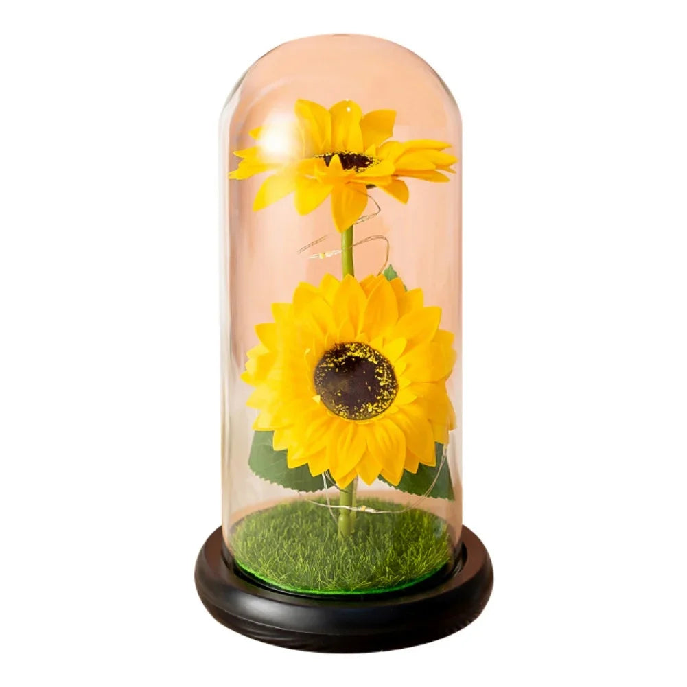 LED Glass Rose Tulip Ornament Fusion Gifts