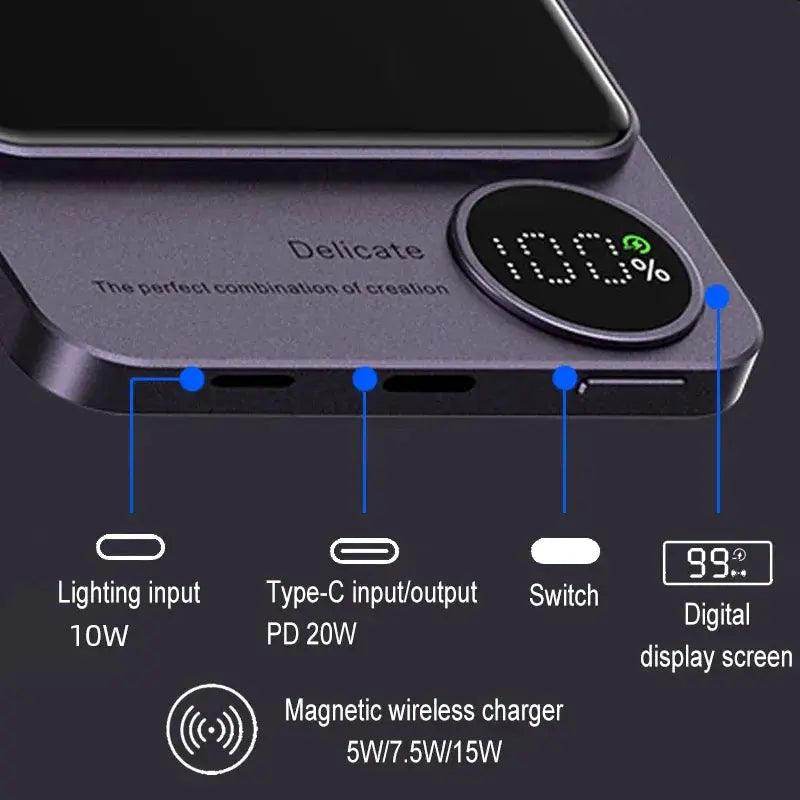PowerHub ChargeMate wireless charger MagSafe Power Bank for iphone - SmartPursue™
