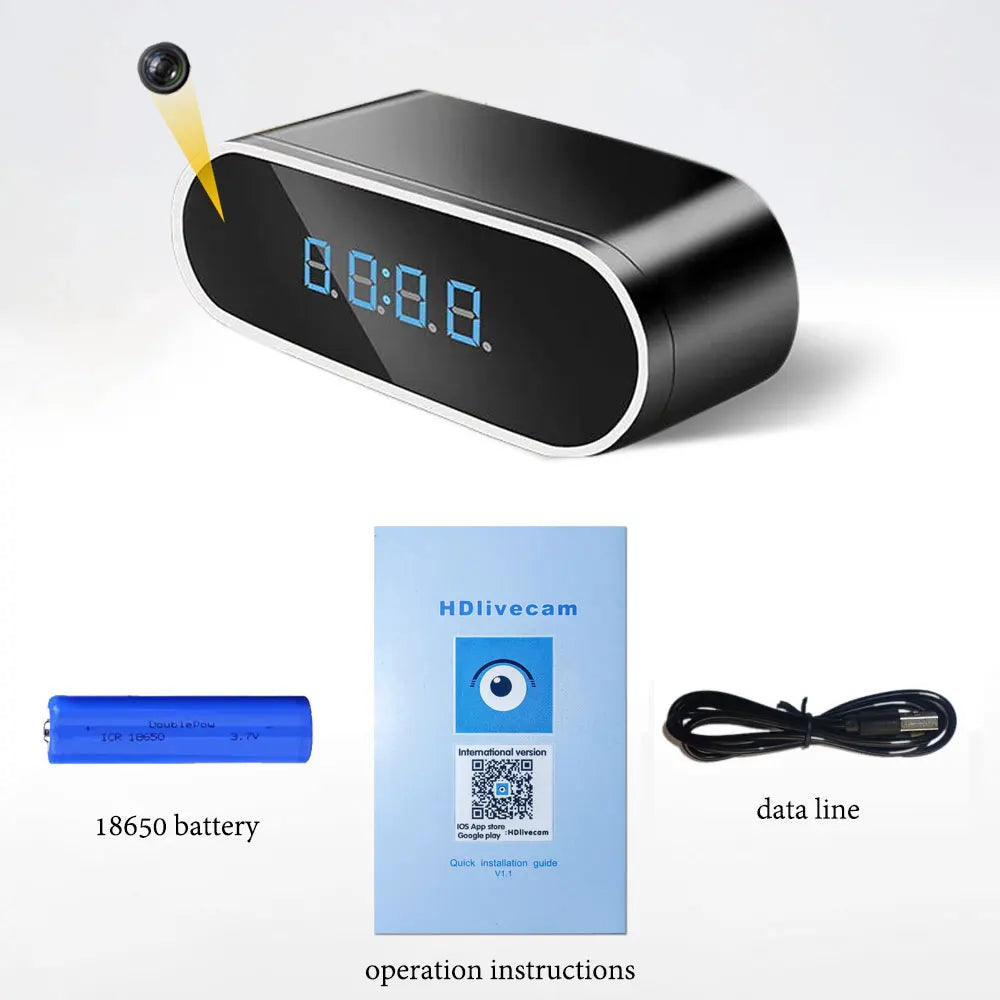 ⏰ 4K HD WiFi Clock Camera – With Night Vision & Motion Detection Diversi Fusion™