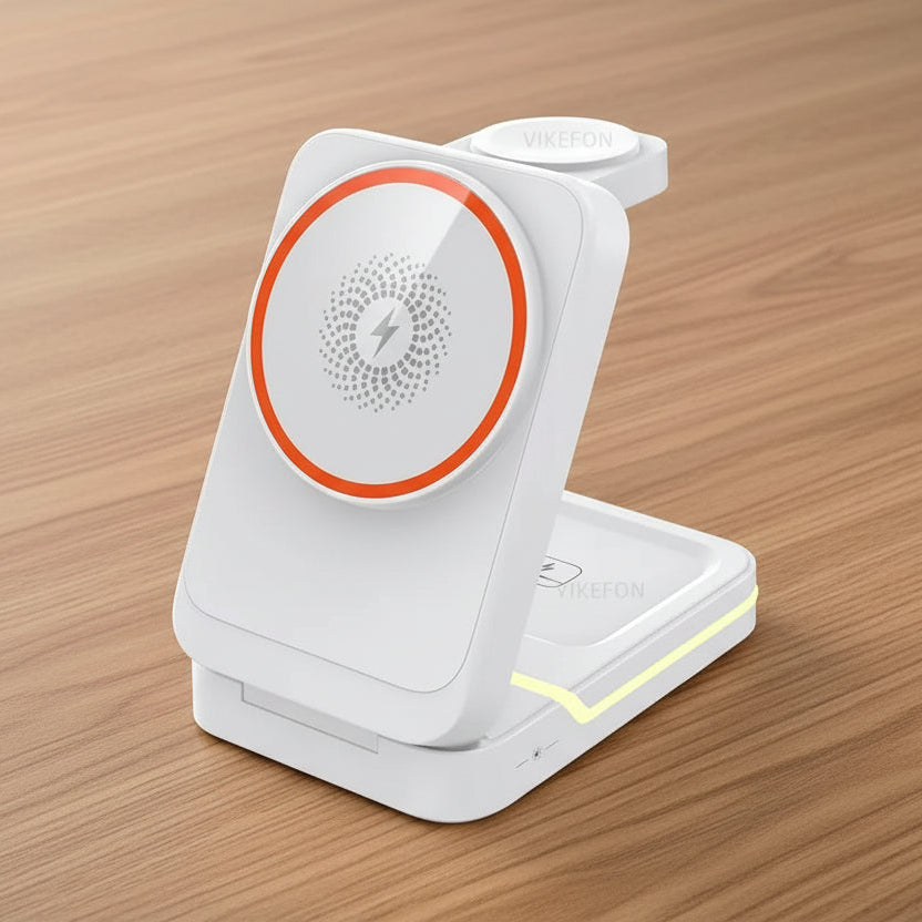 3 in 1 Magnetic Foldable Travel Fast Wireless Charger Stand For Magsafe iPhone 16 15 14 13 12 Pro Apple Watch 2-9 SE Airpods Pro SmartPursue™