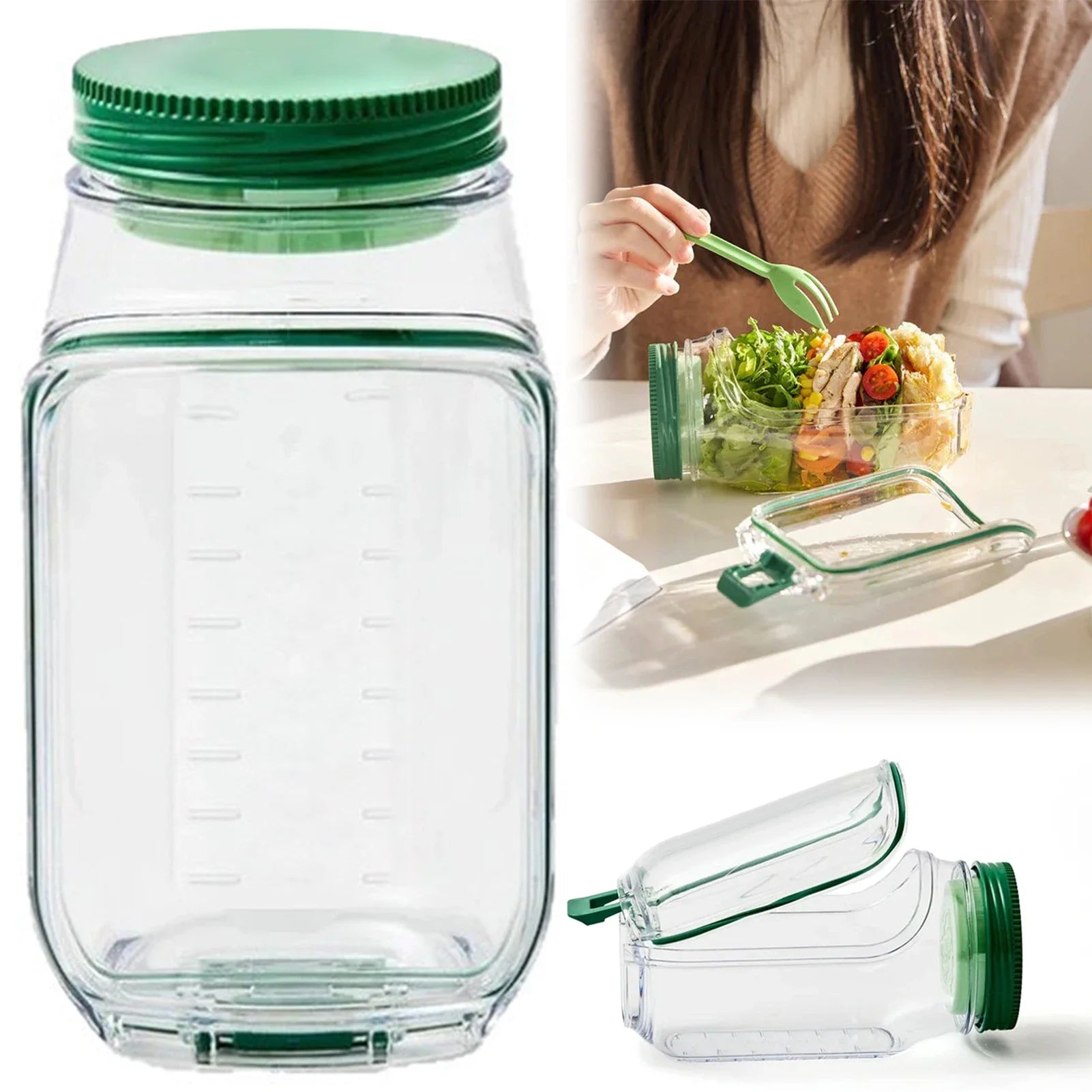 Salad Pod with Side Hatch – Leakproof Meal Prep Salad Container - SmartPursue™