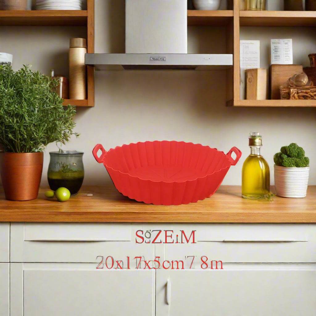 Reusable Silicone Air Fryer Basket – Non-Stick Tray for Crispy Pizza, Chicken & Fries - SmartPursue™