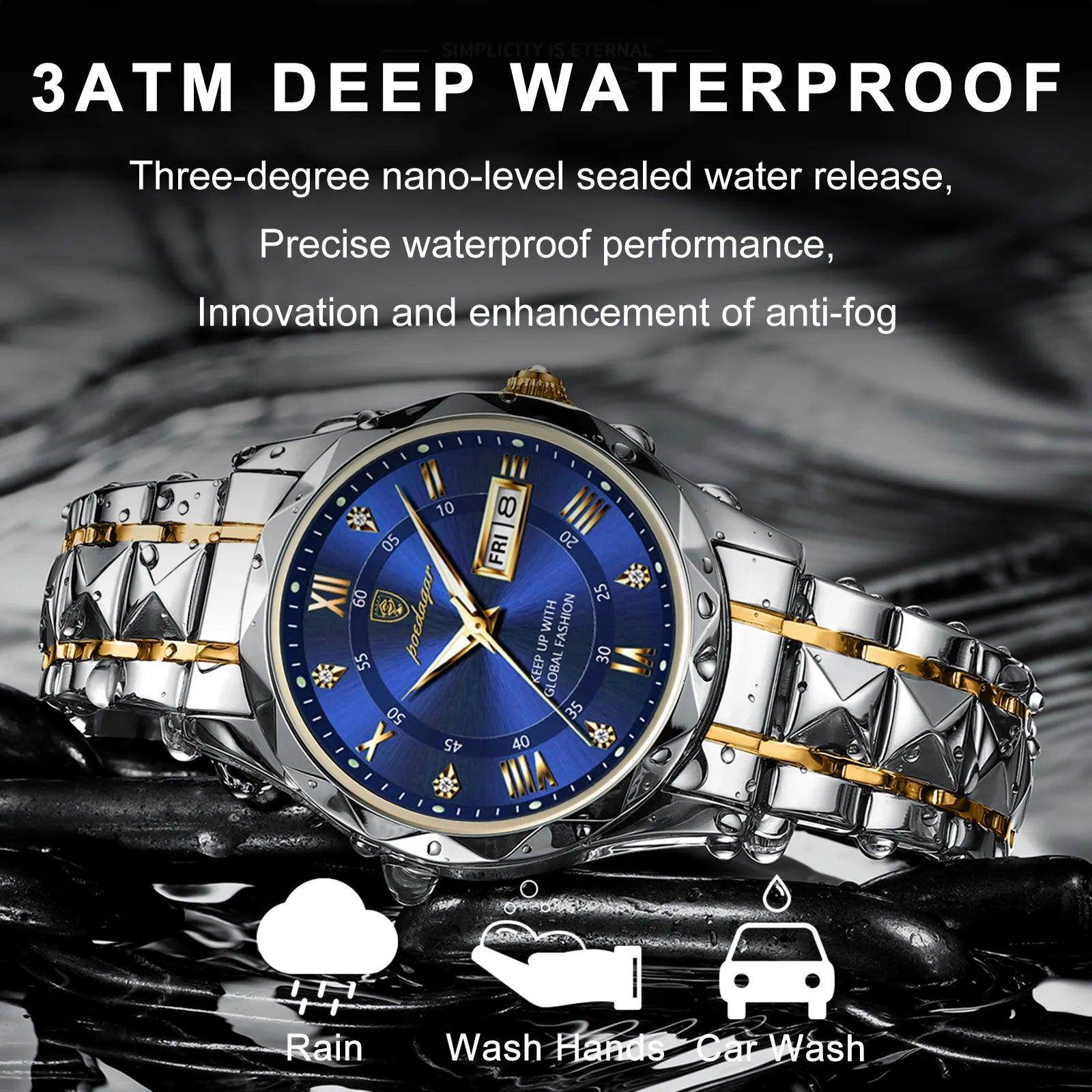Luxury Wristwatch Stainless Steel Quartz Men's Watch - SmartPursue™