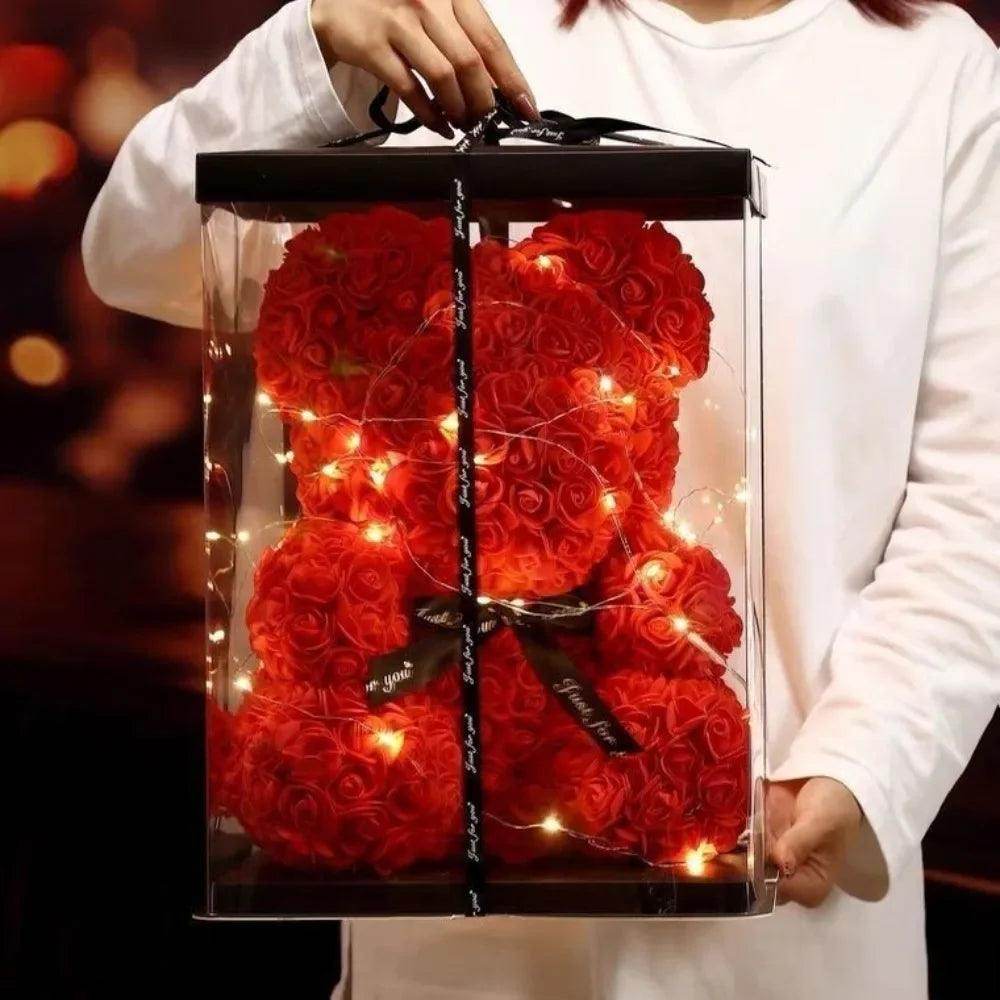 Teddy Rose Flower Bear with Gift Box - SmartPursue™