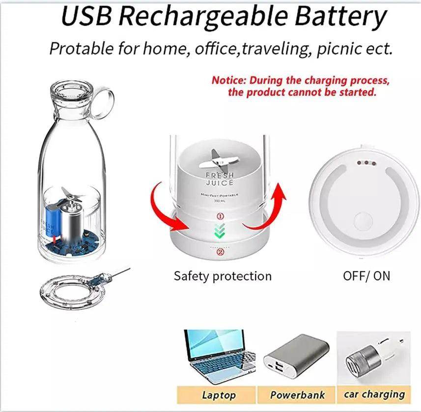 Portable Mini Juice Blender Bottle with Wireless Charging - SmartPursue™