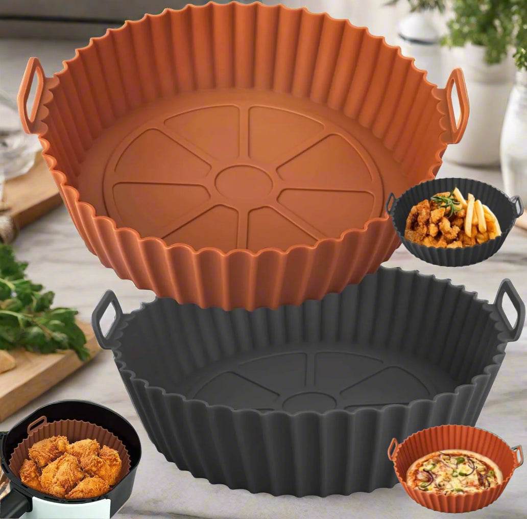 Reusable Silicone Air Fryer Basket – Non-Stick Tray for Crispy Pizza, Chicken & Fries - SmartPursue™