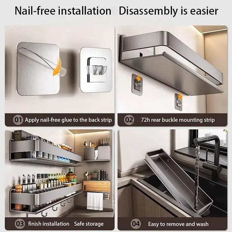 Aluminum Wall-Mounted Spices Rack - SmartPursue™