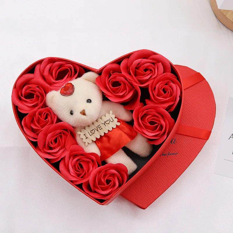 Heart-Shaped Rose Soap Flower Gift Box - SmartPursue™