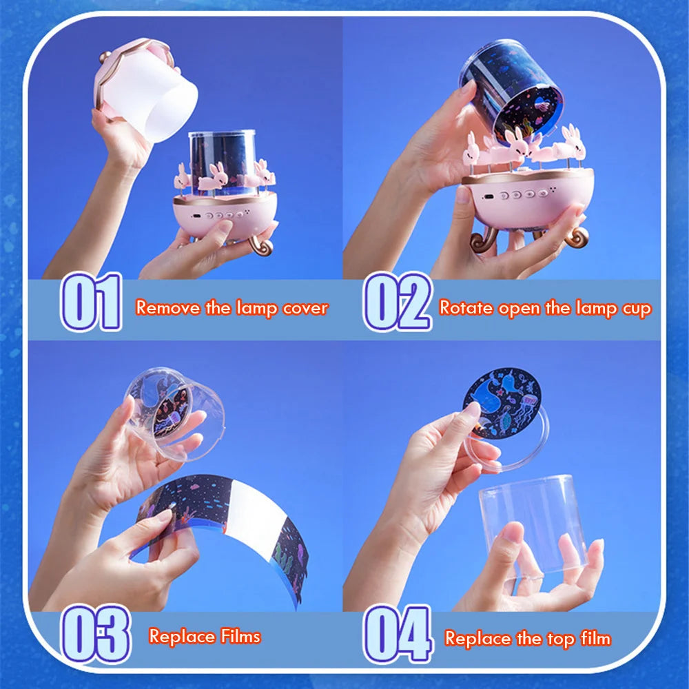 🌙 Kids Night Light Projector – USB Rechargeable LED Lamp SmartPursue™