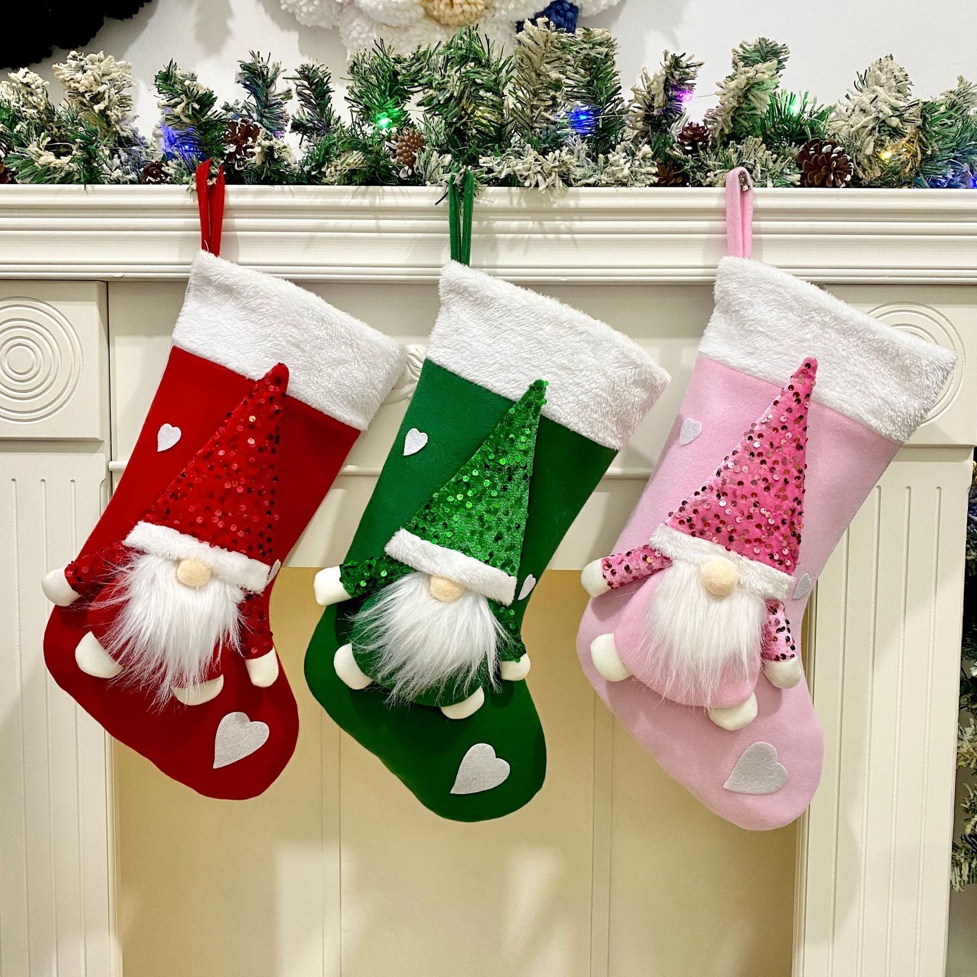 🎁 Christmas Gift Bag – Sequin Faceless Doll Pendant Holiday Decoration CJ