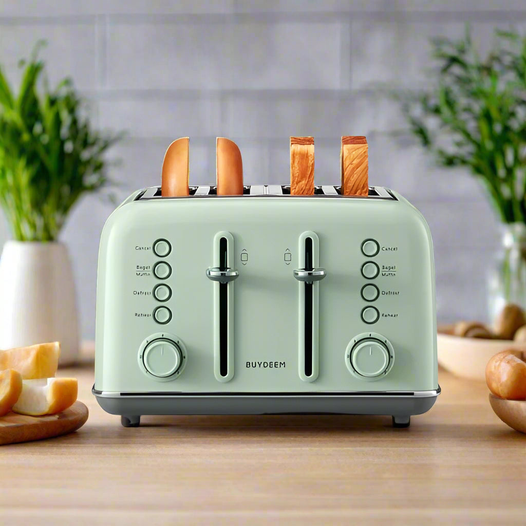 Retro 4-Slice Stainless Steel Toaster - SmartPursue™