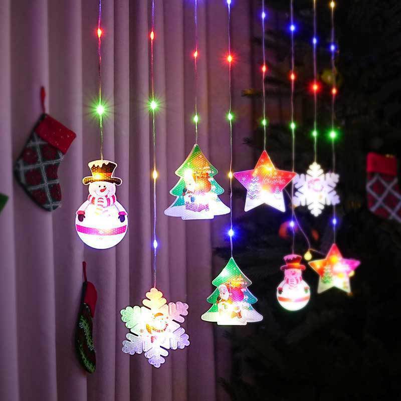 ✨ Painted Christmas Curtain Lights – Festive LED Ambience Décor CJ